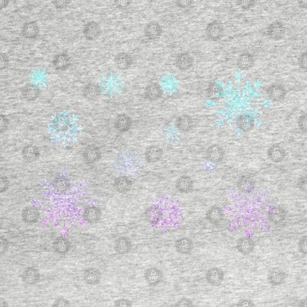 Pastel Purple Blue Ombre Faux Glitter Snowflakes by Felicity-K